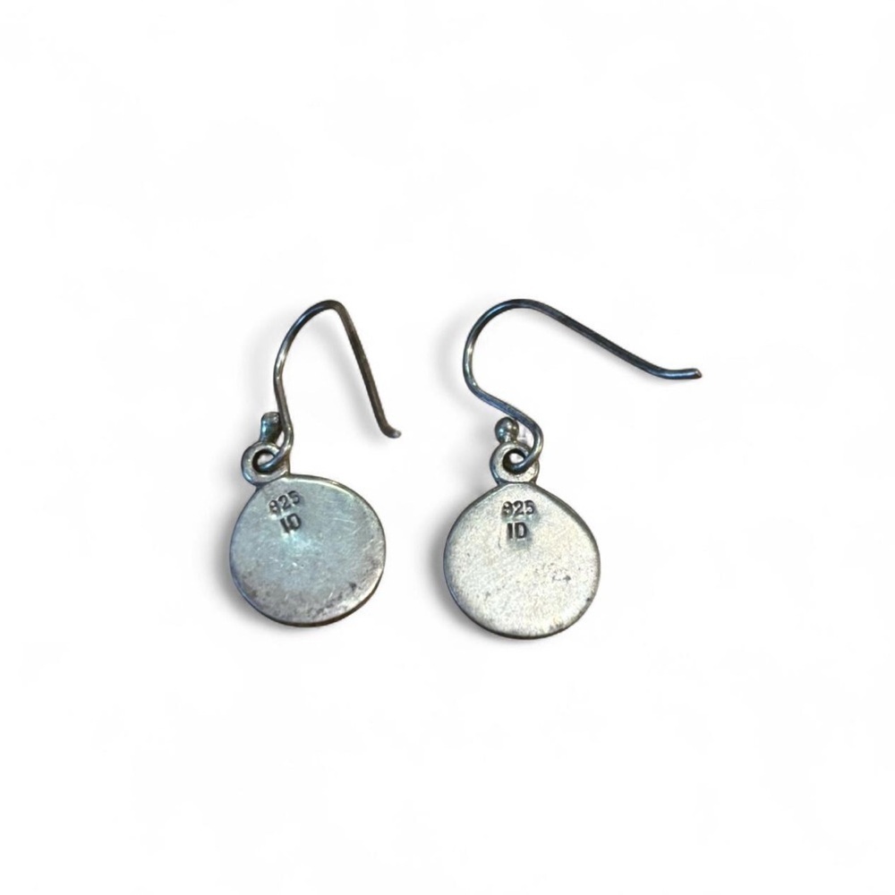 Vintage y2k Dainty Celestial Sterling Silver Dangle Earrings Stars Rhinestones - Picture 2 of 3